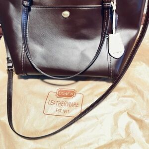 Coach Dark Brown Leather Shoulder Bag